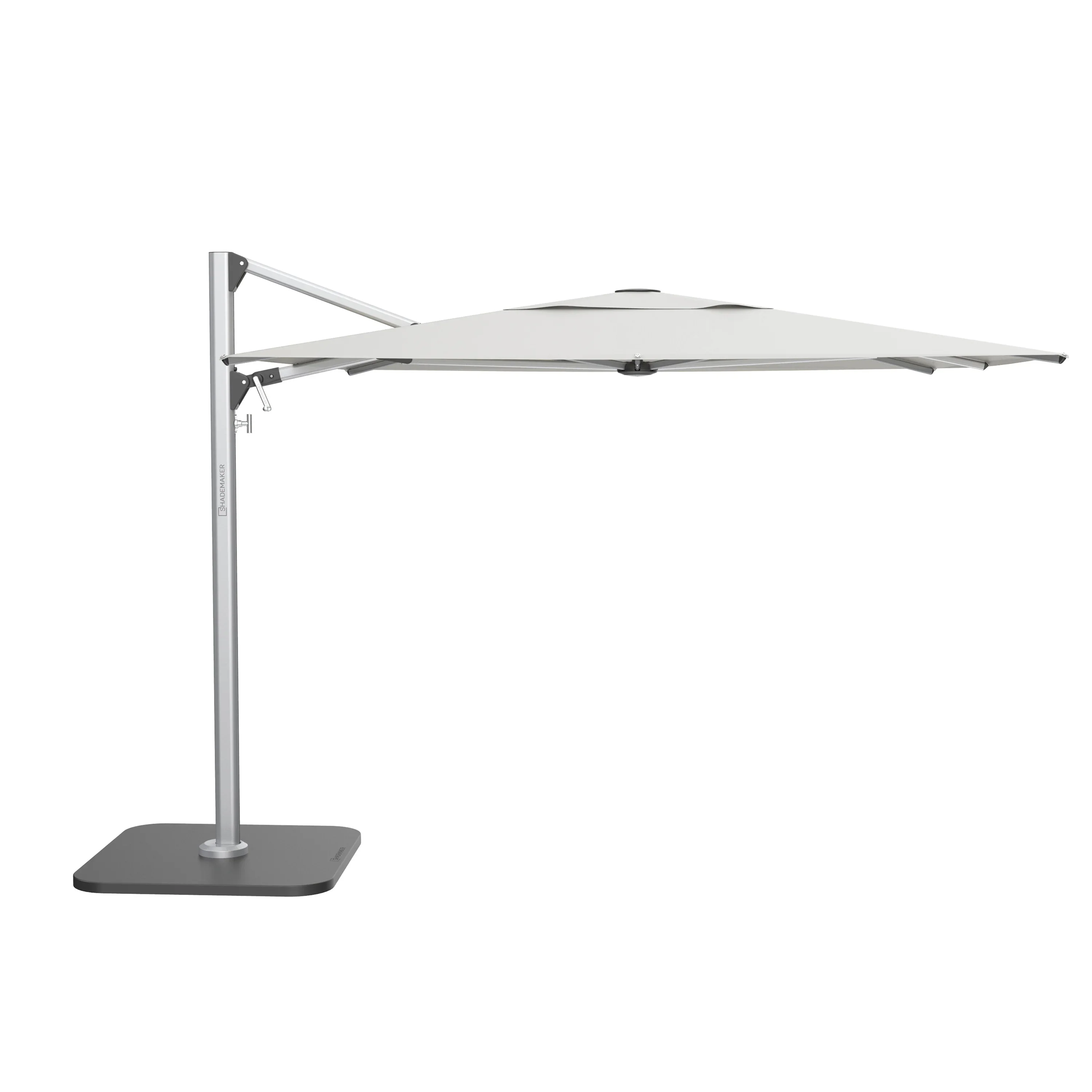 Solaris 10′ Silver Frame Square Cantilever Umbrella – Natural Canopy