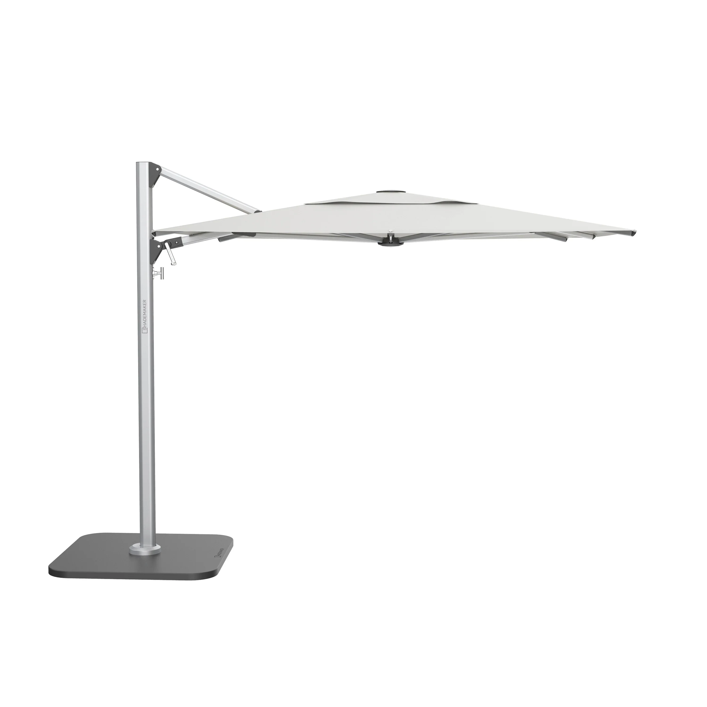 Solaris 9′ Silver Frame Square Cantilever Umbrella – Natural Canopy