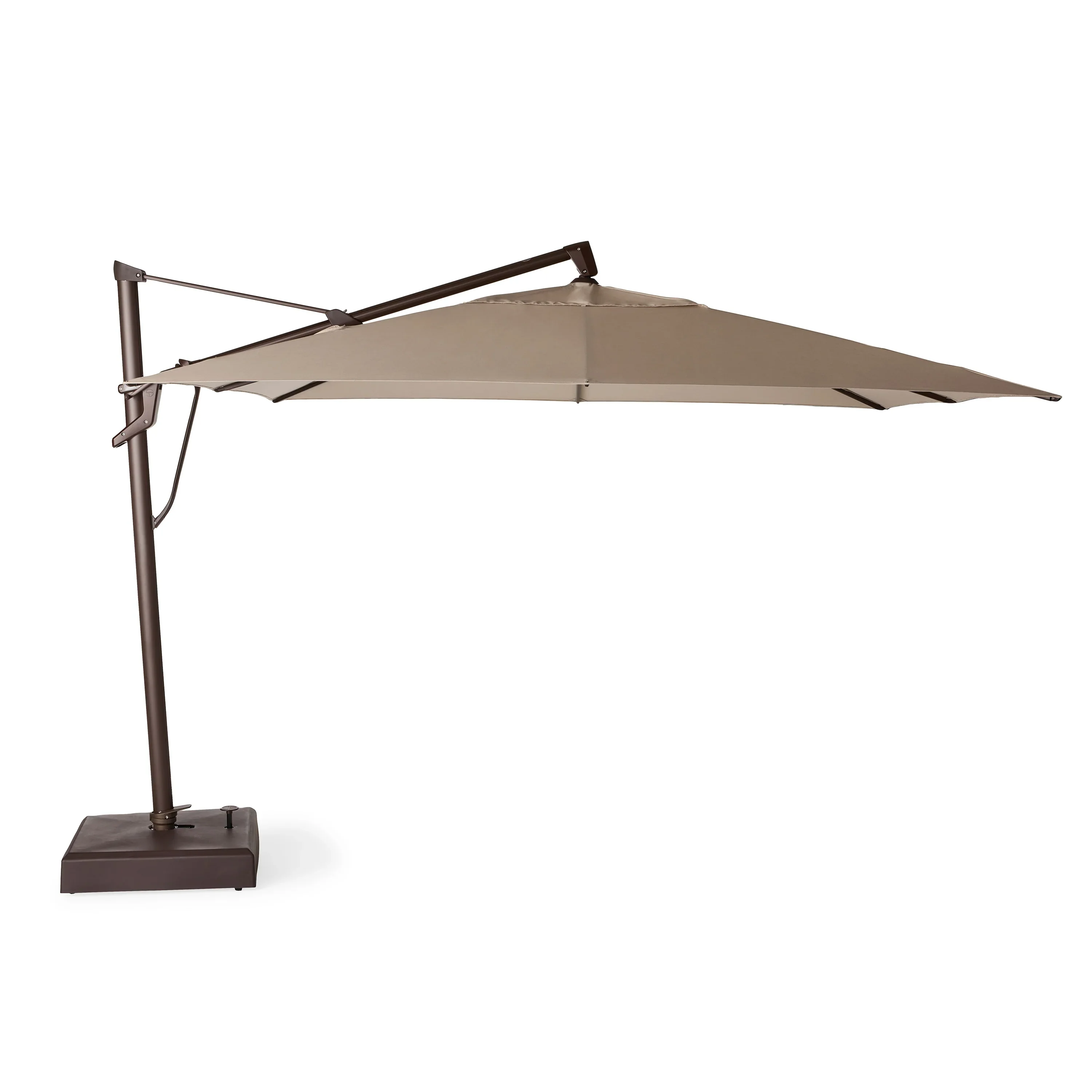 AKZ PLUS 11.5′ Square Cantilever Umbrella – Bronze Frame & Canvas Flax Canopy