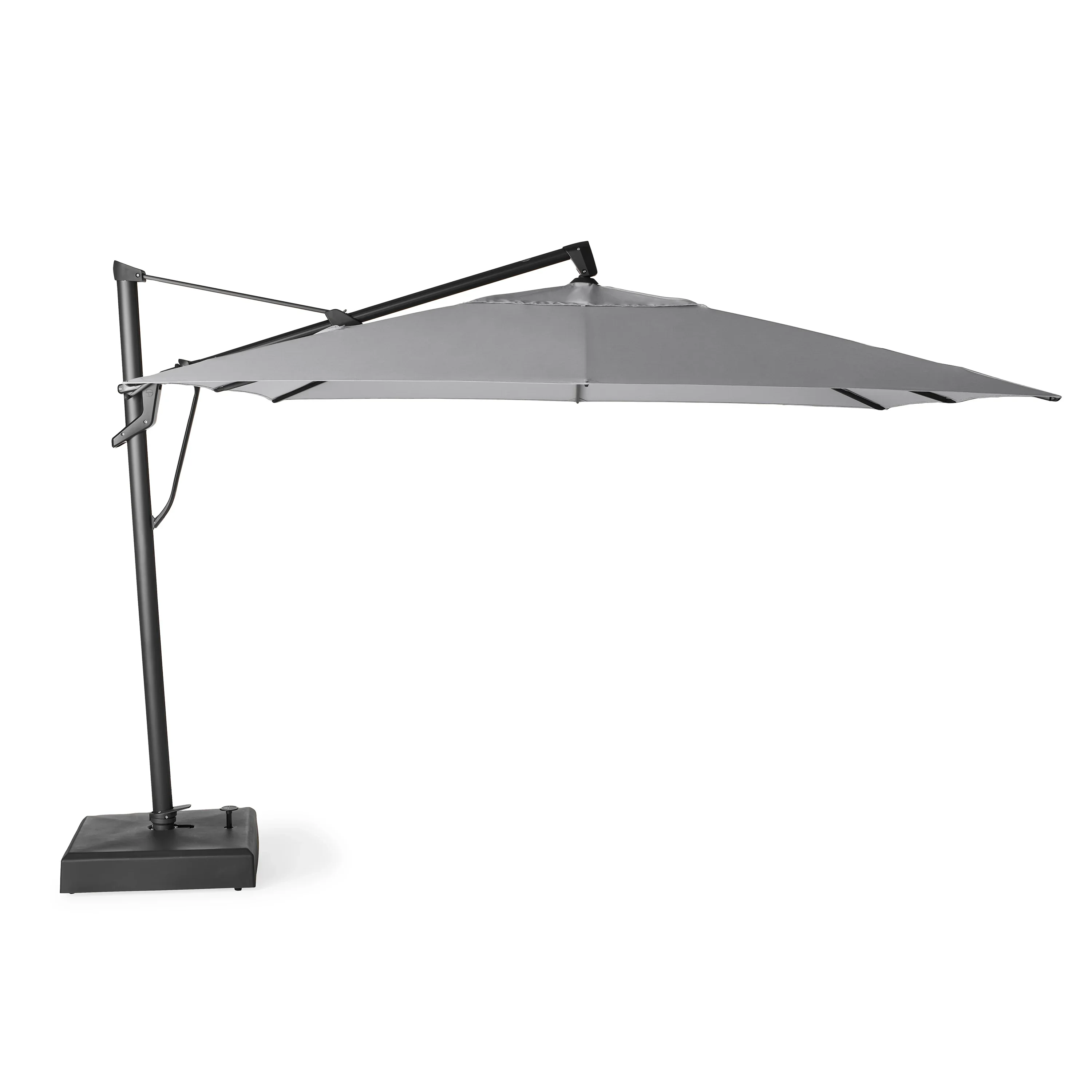 AKZ PLUS 11.5′ Square Cantilever Umbrella – Black Frame & Canvas Granite Canopy