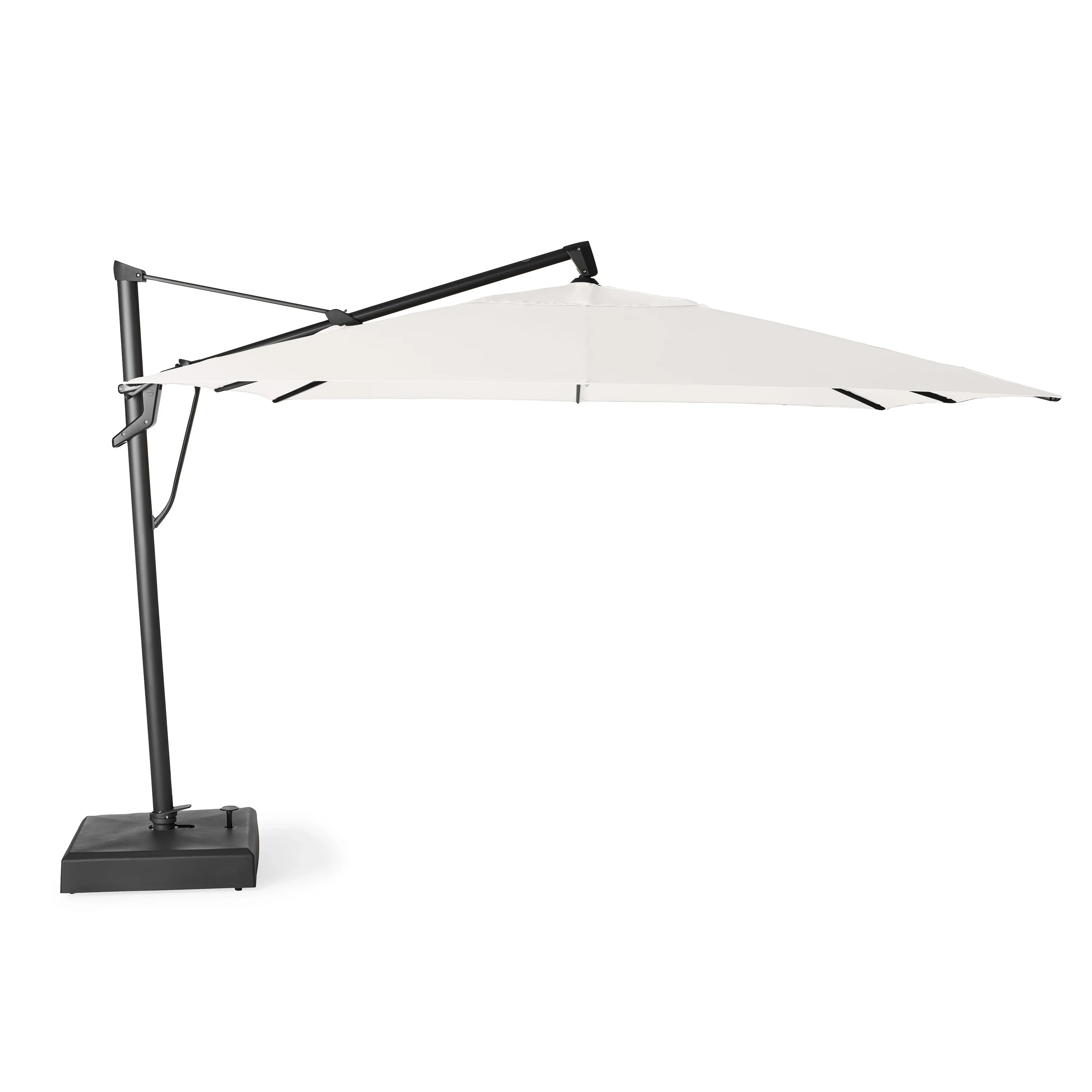AKZ PLUS 11.5′ Square Cantilever Umbrella – Black Frame & Natural Canopy
