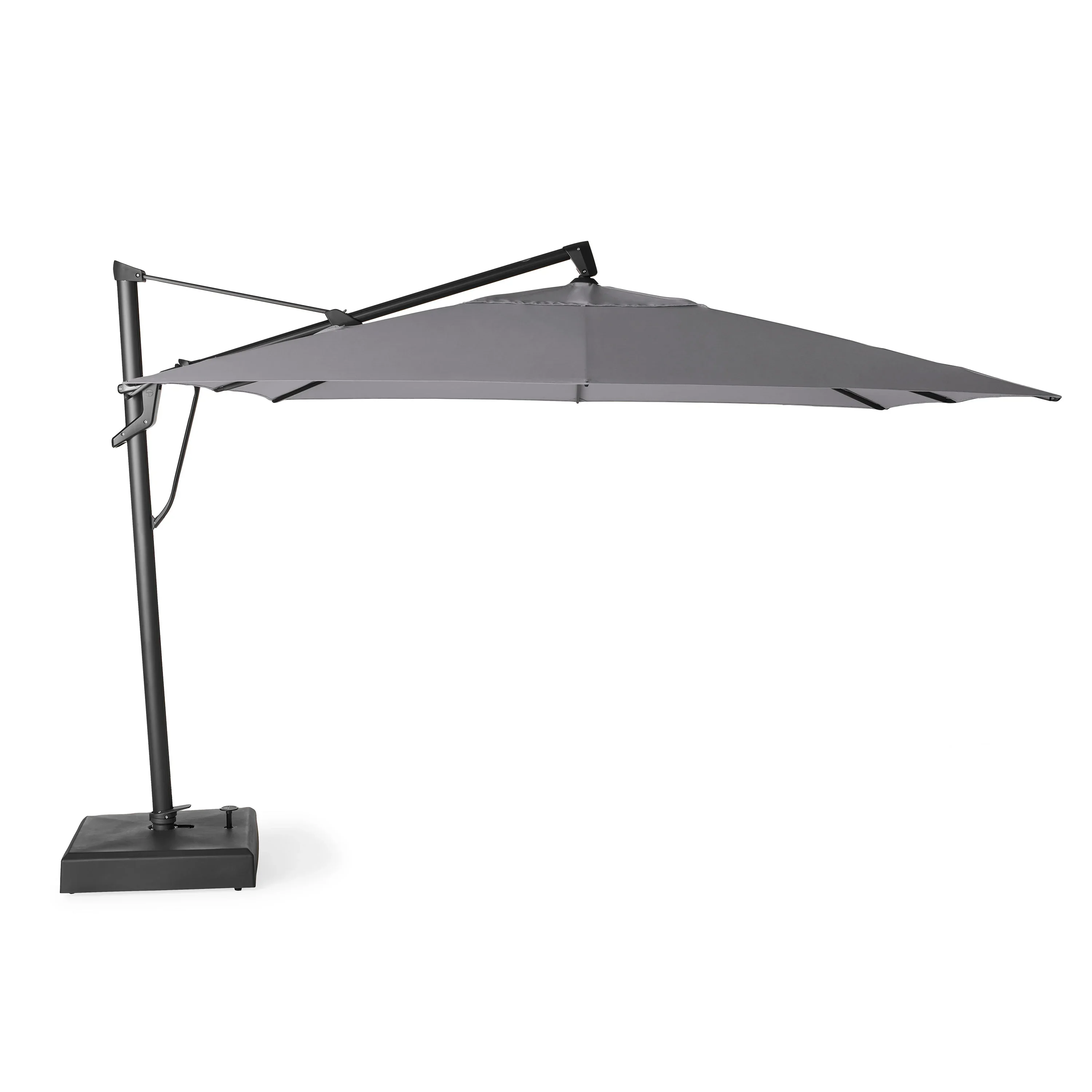 AKZ PLUS 11.5′ Square Cantilever Umbrella – Black Frame & Charcoal Canopy
