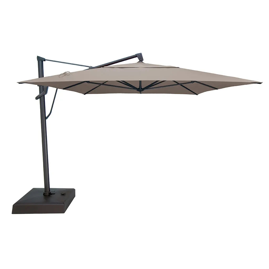 AKZ PLUS 10×13′ Cantilever Umbrella – Black Frame & Taupe Canopy