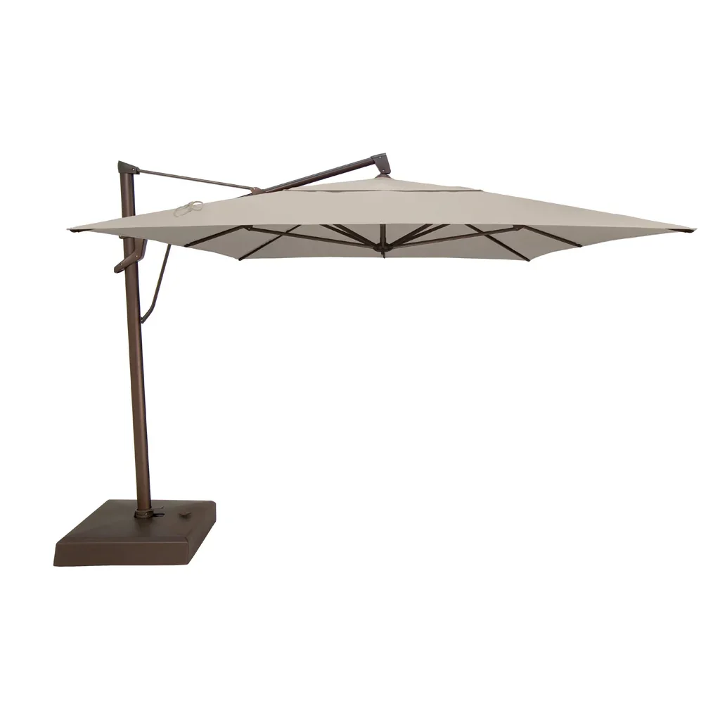 AKZ PLUS 10×13′ Cantilever Umbrella – Bronze Frame & Flax Canopy