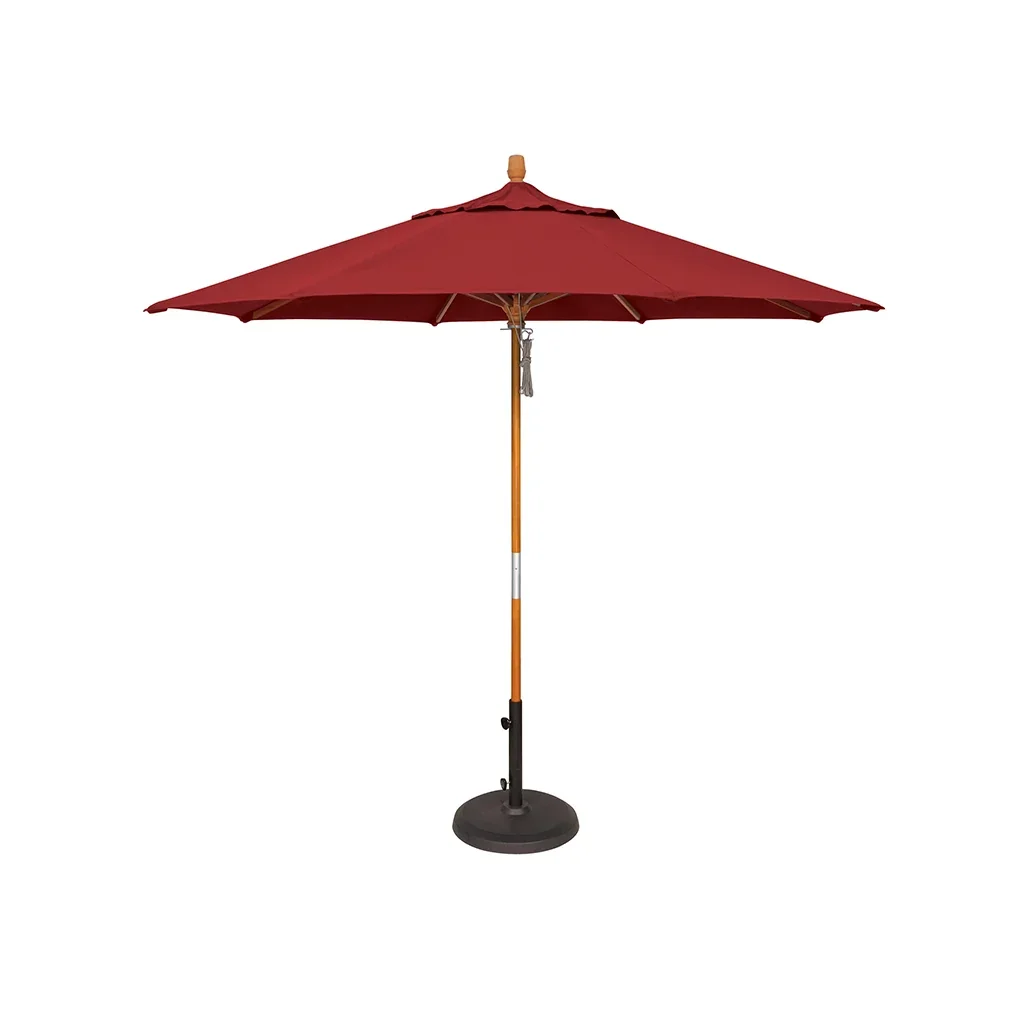 9′ Hardwood Frame Market Umbrella – Quad Pulley Lift