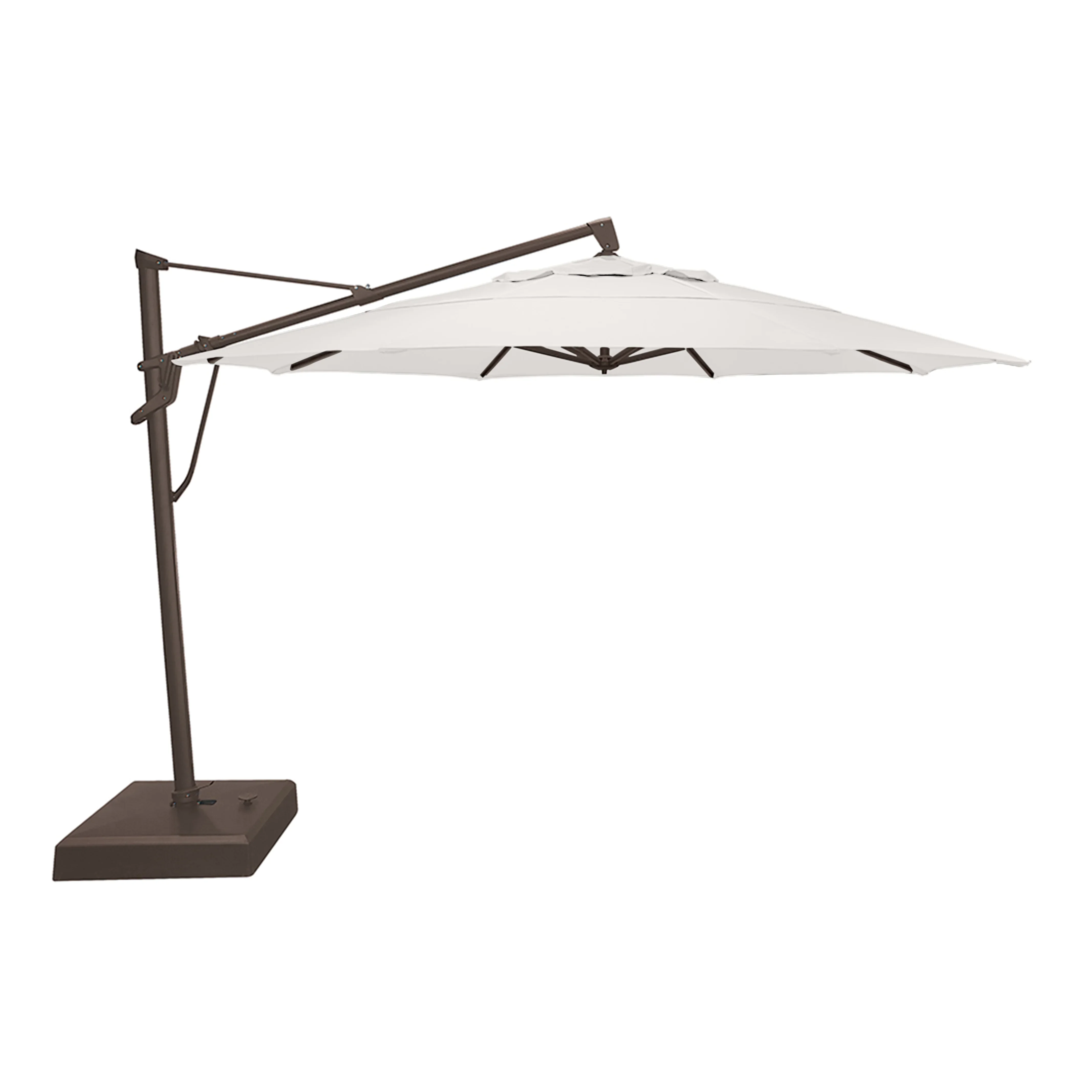 AKZ PLUS 13′ Cantilever Umbrella – Bronze Frame & Natural Canopy