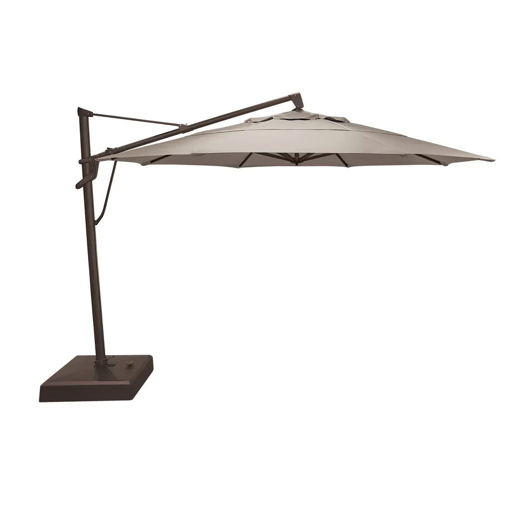 AKZ PLUS 13′ Cantilever Umbrella – Bronze Frame & Flax Canopy