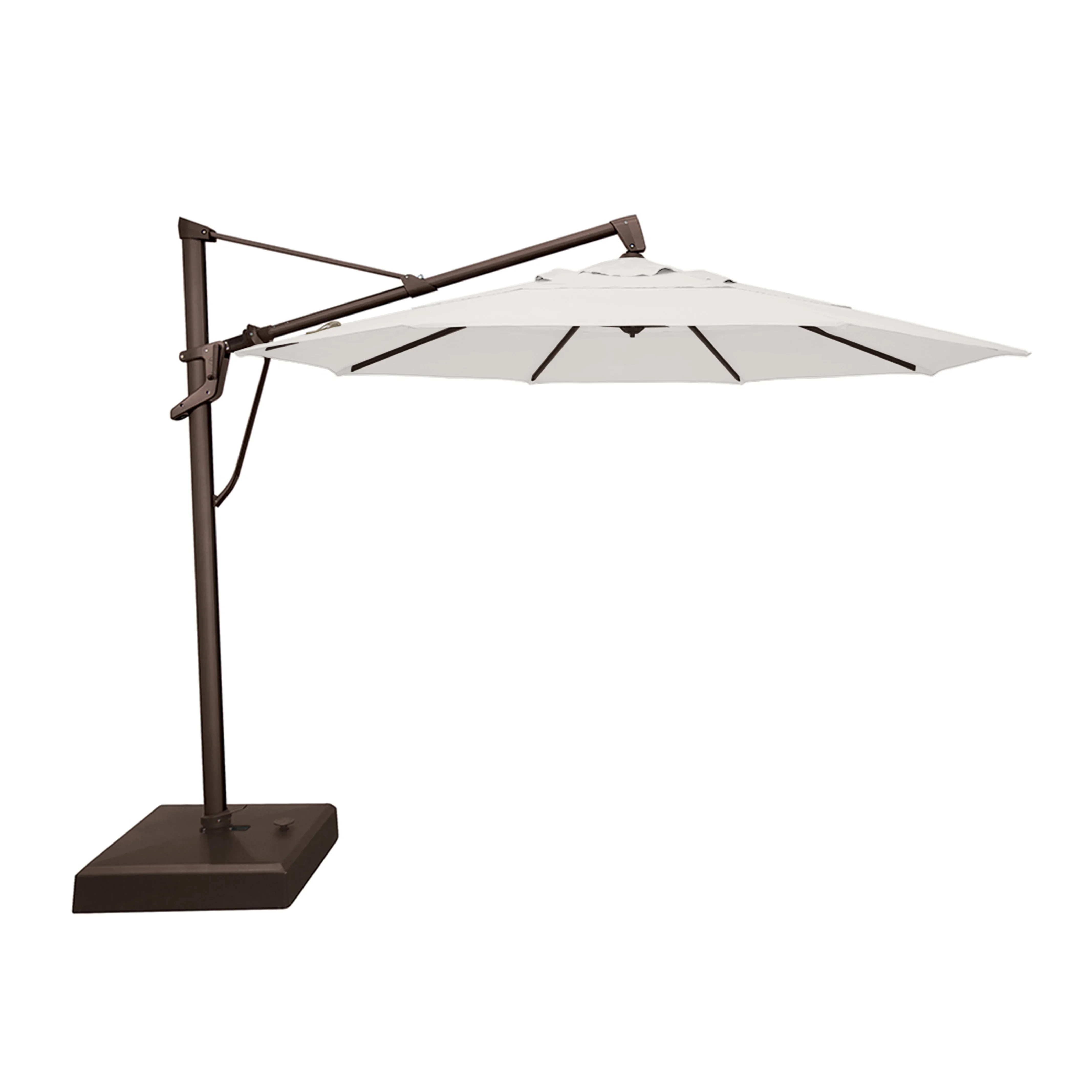 AKZ PLUS 11′ Cantilever Umbrella – Bronze Frame & Natural Canopy