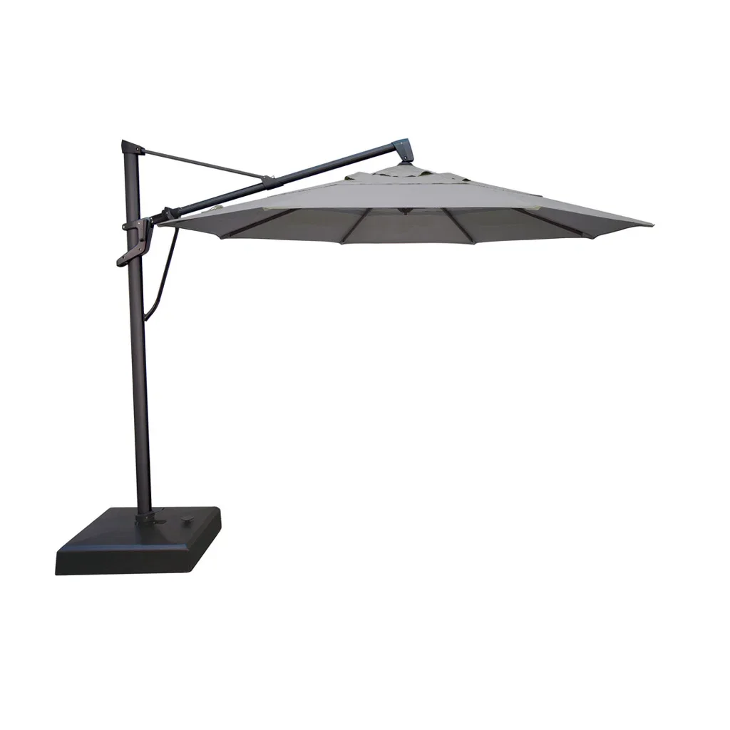 AKZ PLUS 11′ Cantilever Umbrella – Black Frame & Granite Canopy