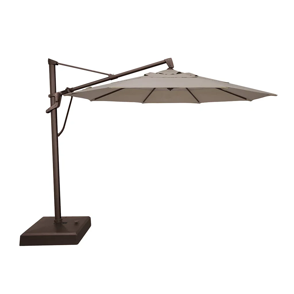 AKZ PLUS 11′ Cantilever Umbrella – Bronze Frame & Taupe Canopy