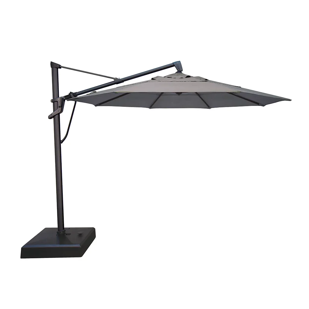AKZ PLUS 11′ Cantilever Umbrella – Black Frame & Charcoal Canopy