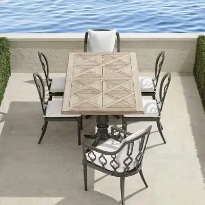 Avery 7-Pc. Rectangular Dining Set In Slate Aluminum