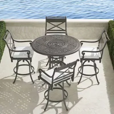 Carlisle 5-Pc. High Dining Set In Slate Aluminum