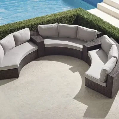 Pasadena II 5-Pc. Modular Sofa Set In Bronze Wicker