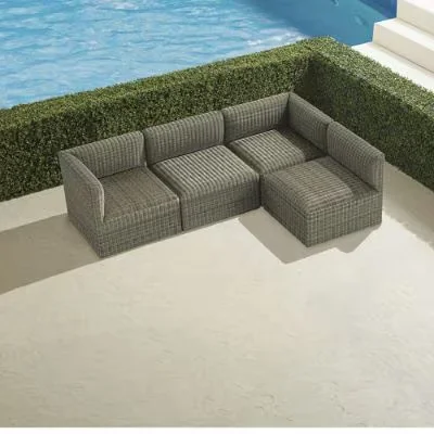 Covelle 4-Pc. Modular Set In Khaki Wicker