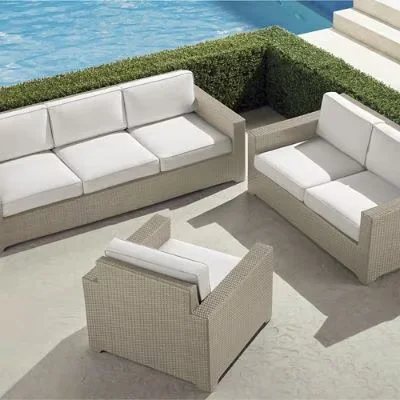 Palermo 3-Pc. Sofa Set In Dove Wicker