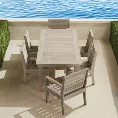 St. Kitts 7-Pc. Extendable Dining Set In Weathered Teak