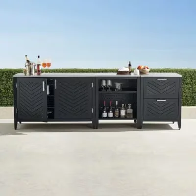 Westport 3-Pc. Outdoor Kitchen Set In Jet Black Aluminum