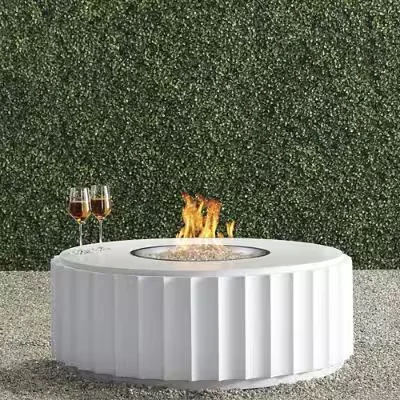 Ensoleille Fire Table In Flat White