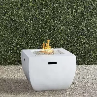 Bryson Fire Table In White Finish